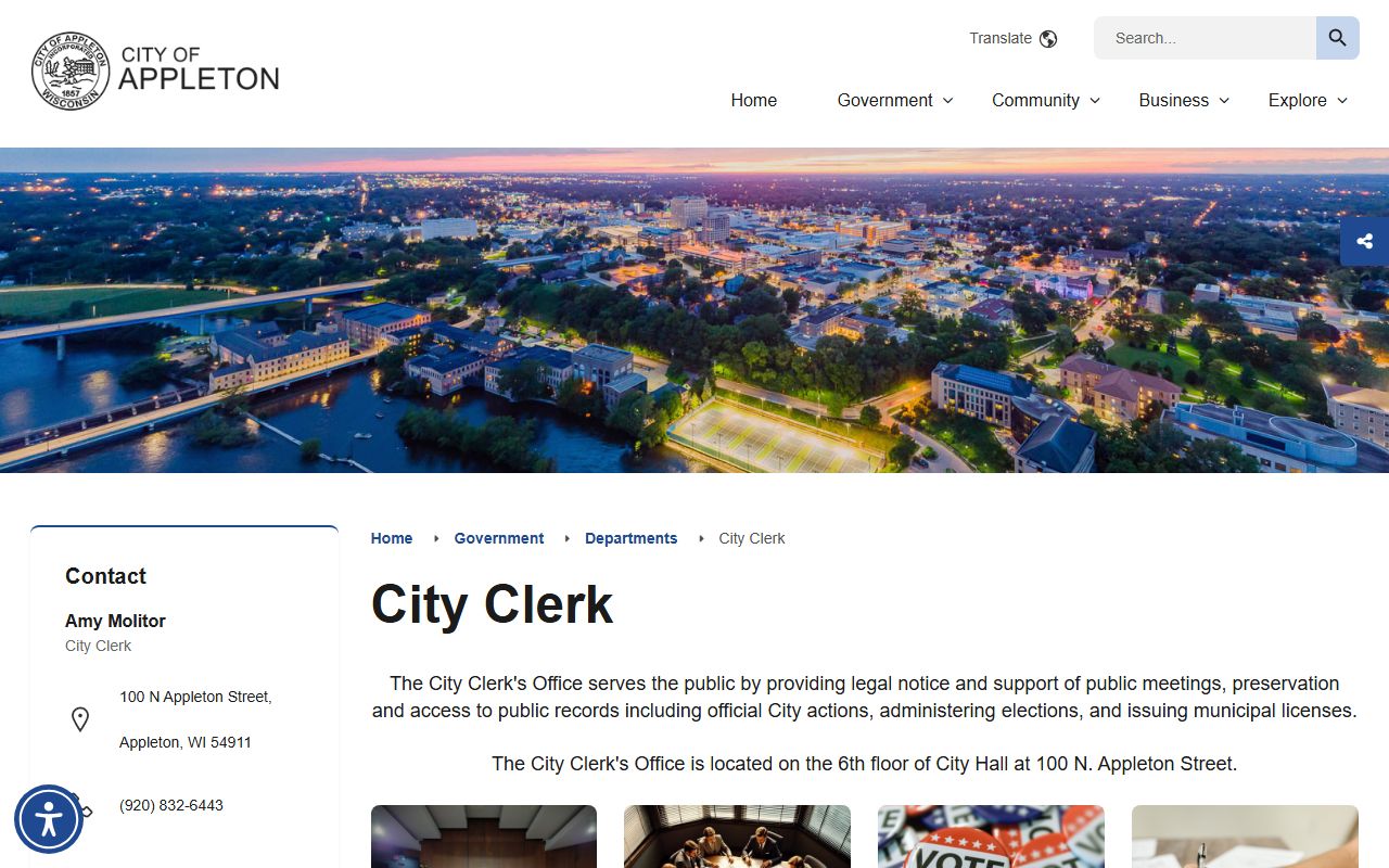 Appleton probate court records city clerk page image