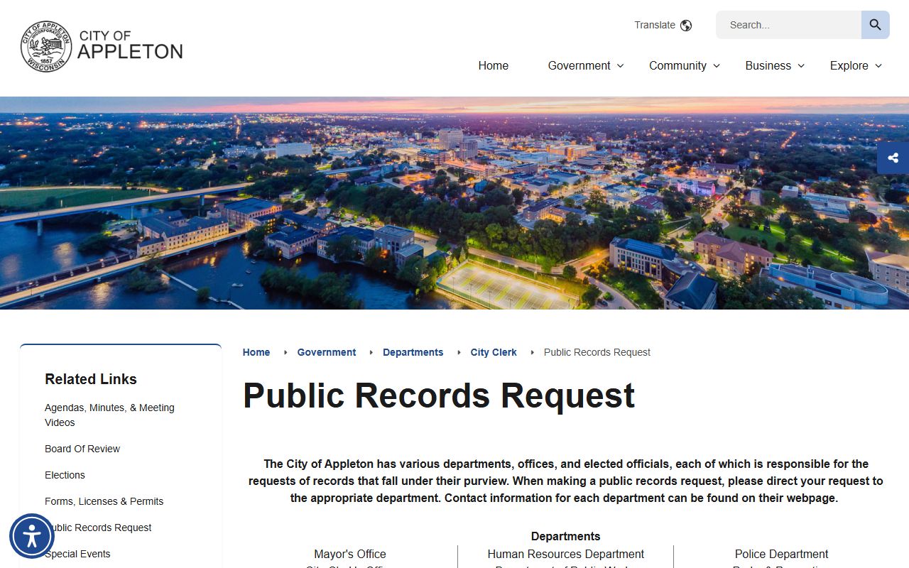 Appleton probate court records public records request page image