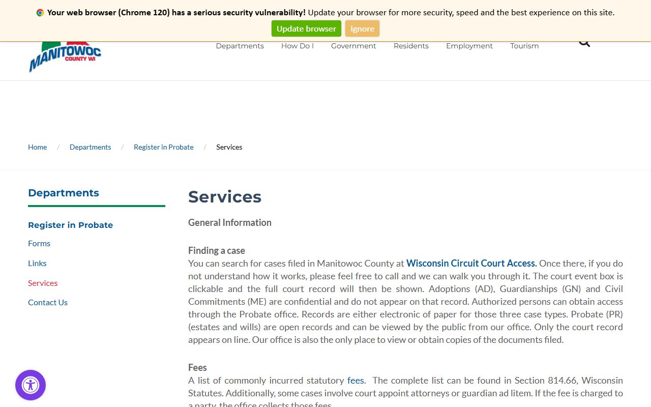 Manitowoc probate court records county probate services image