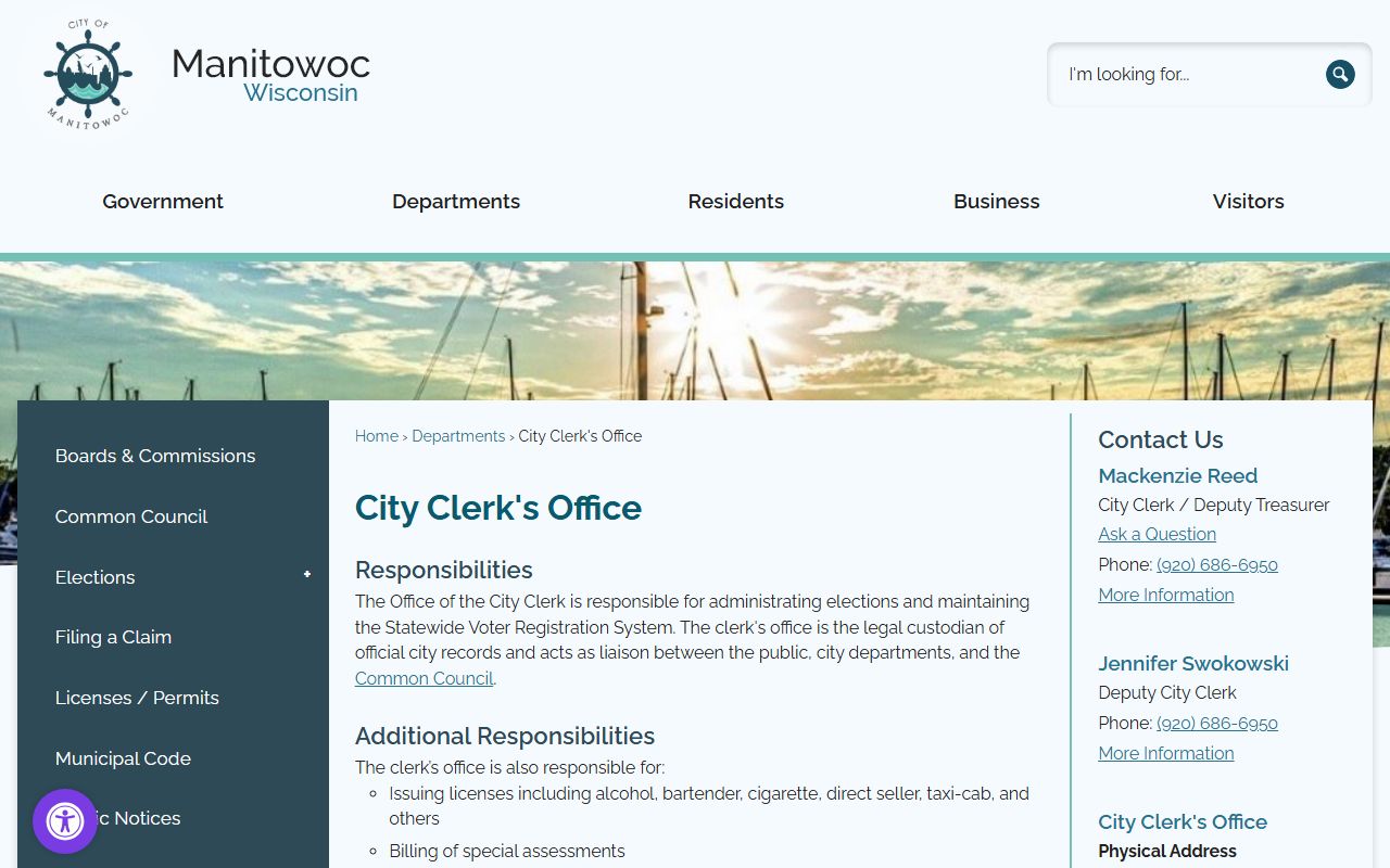 Manitowoc probate court records city clerk image