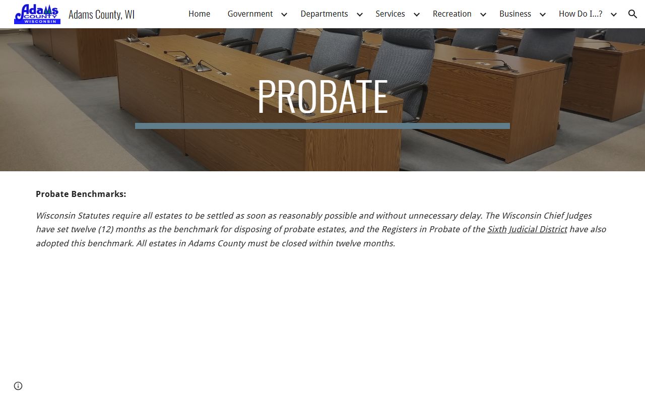 Adams County probate court records register in probate office
