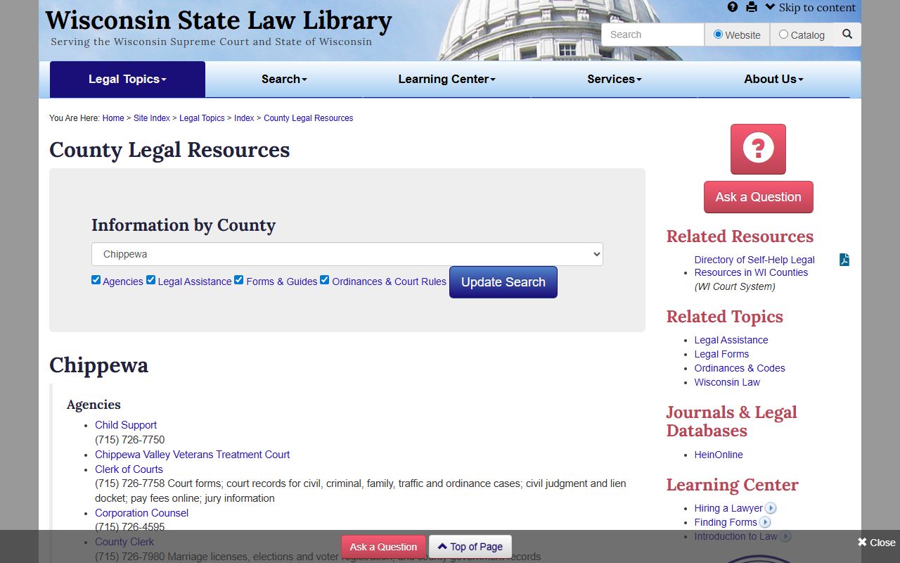 Chippewa County probate court records county directory image