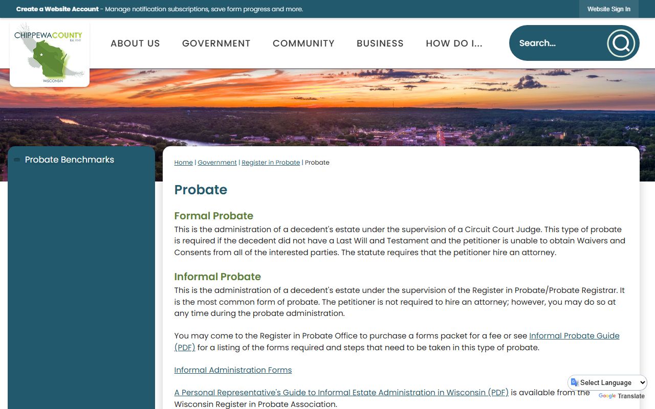 Chippewa County probate court records probate procedures image