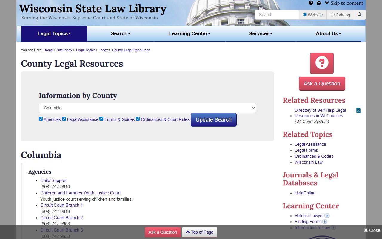 Columbia County probate court records county directory reference