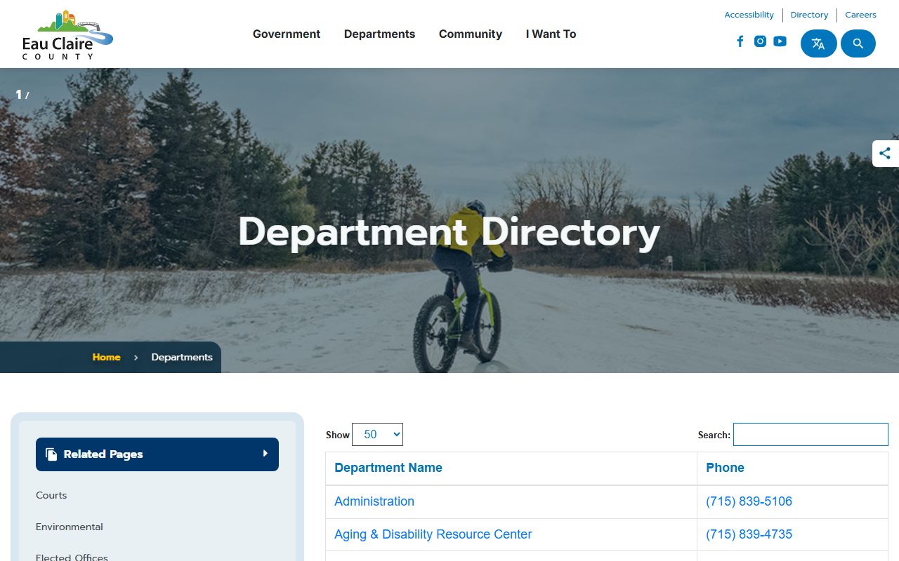 Eau Claire County probate court records department directory