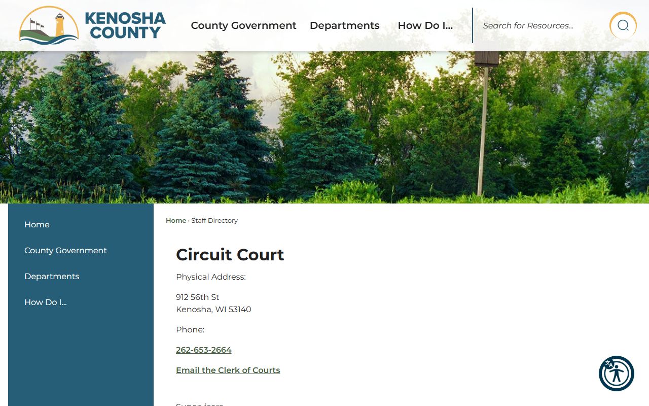Kenosha County probate court records circuit court staff directory image