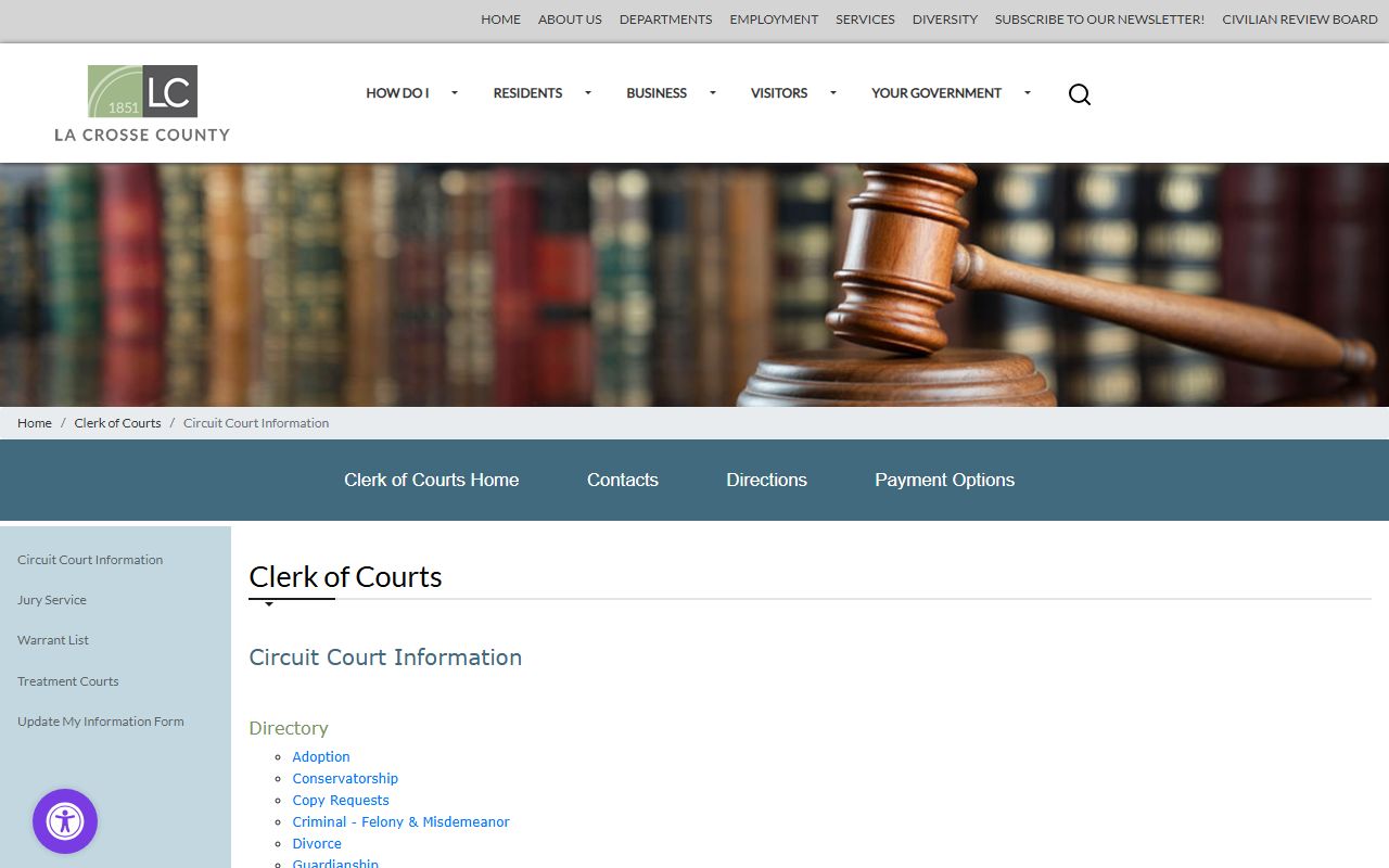 La Crosse County probate court records circuit court information image