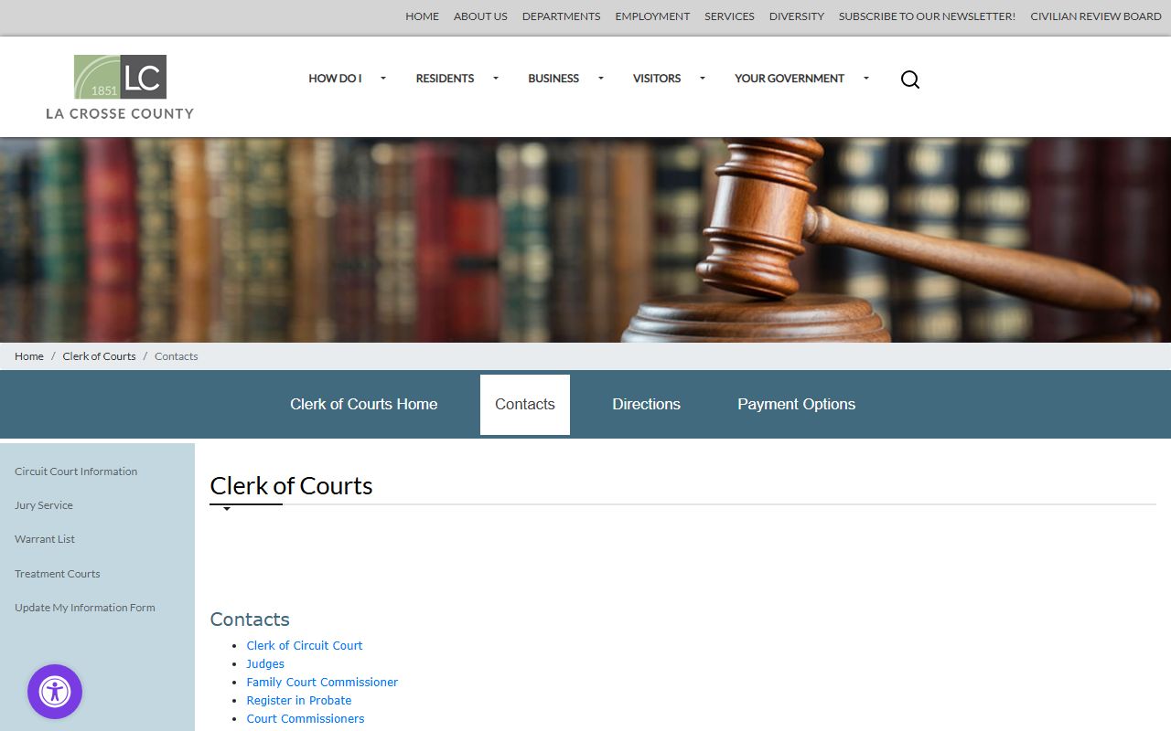 La Crosse County probate court records contacts page image
