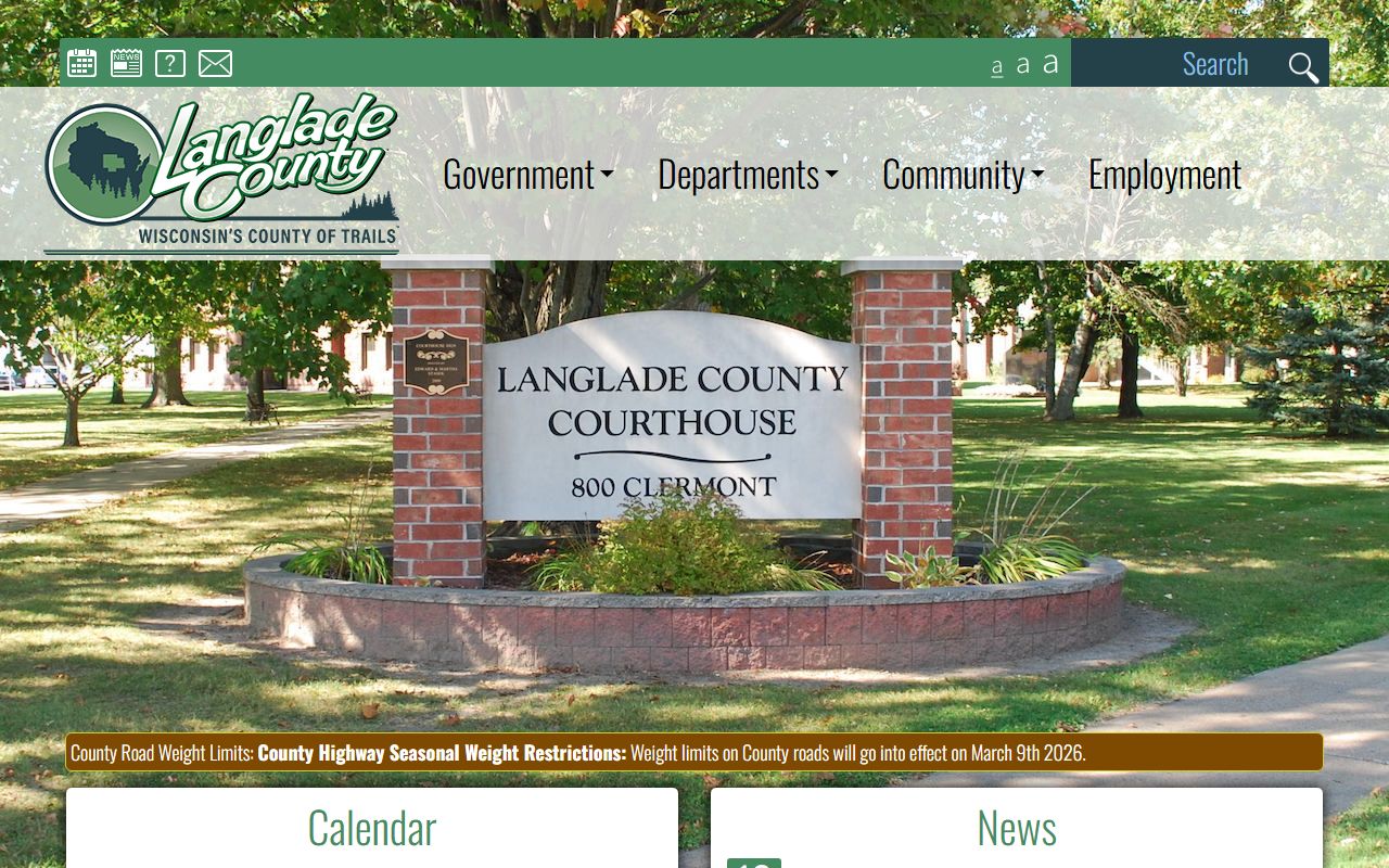 Langlade County probate court records county homepage image