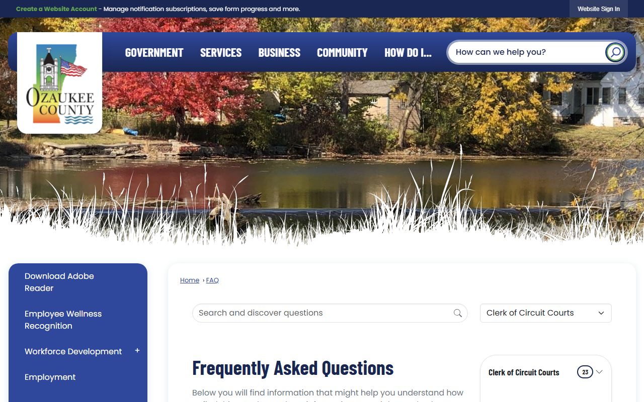 Ozaukee County probate court records county FAQ image