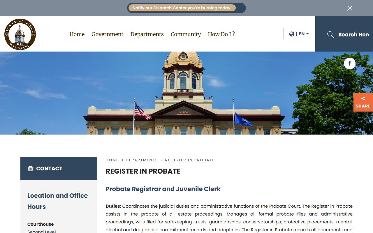 Pierce County probate court records register in probate image