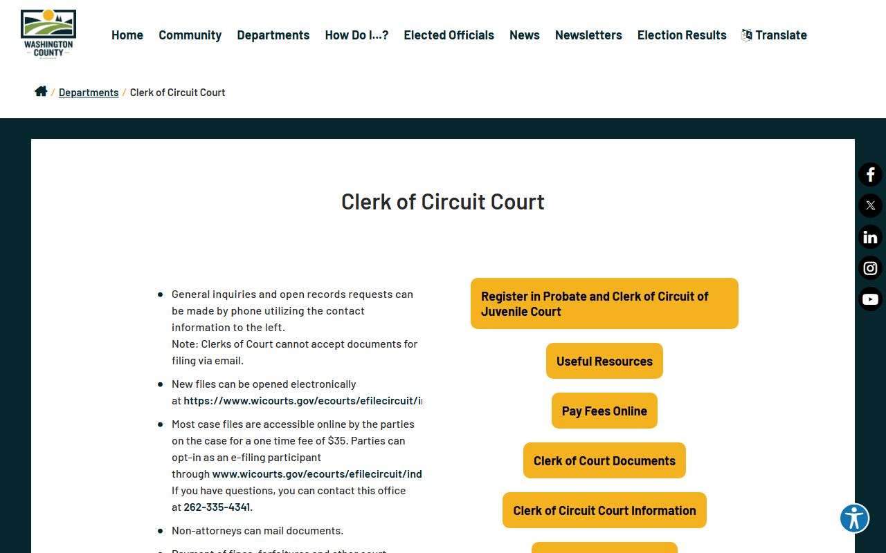 Washington County probate court records clerk of circuit court page image