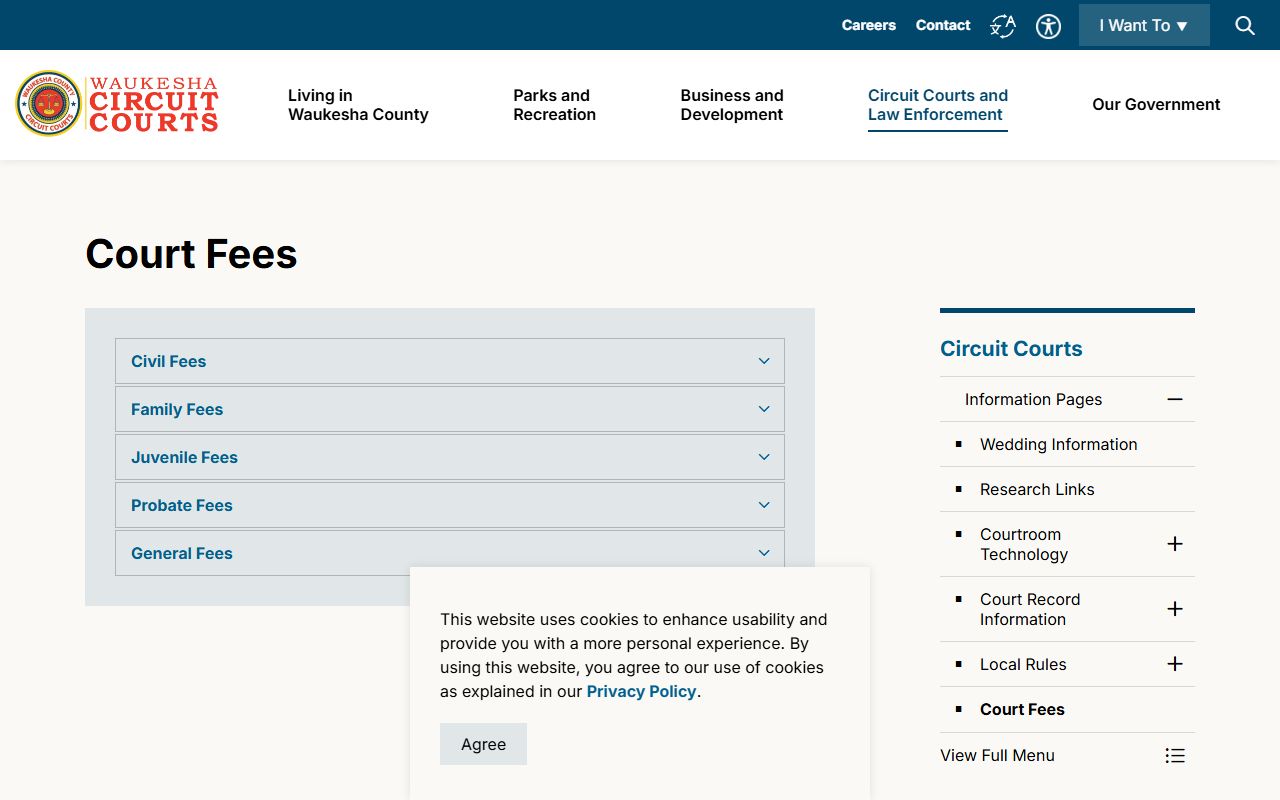 Waukesha probate court records county fees image