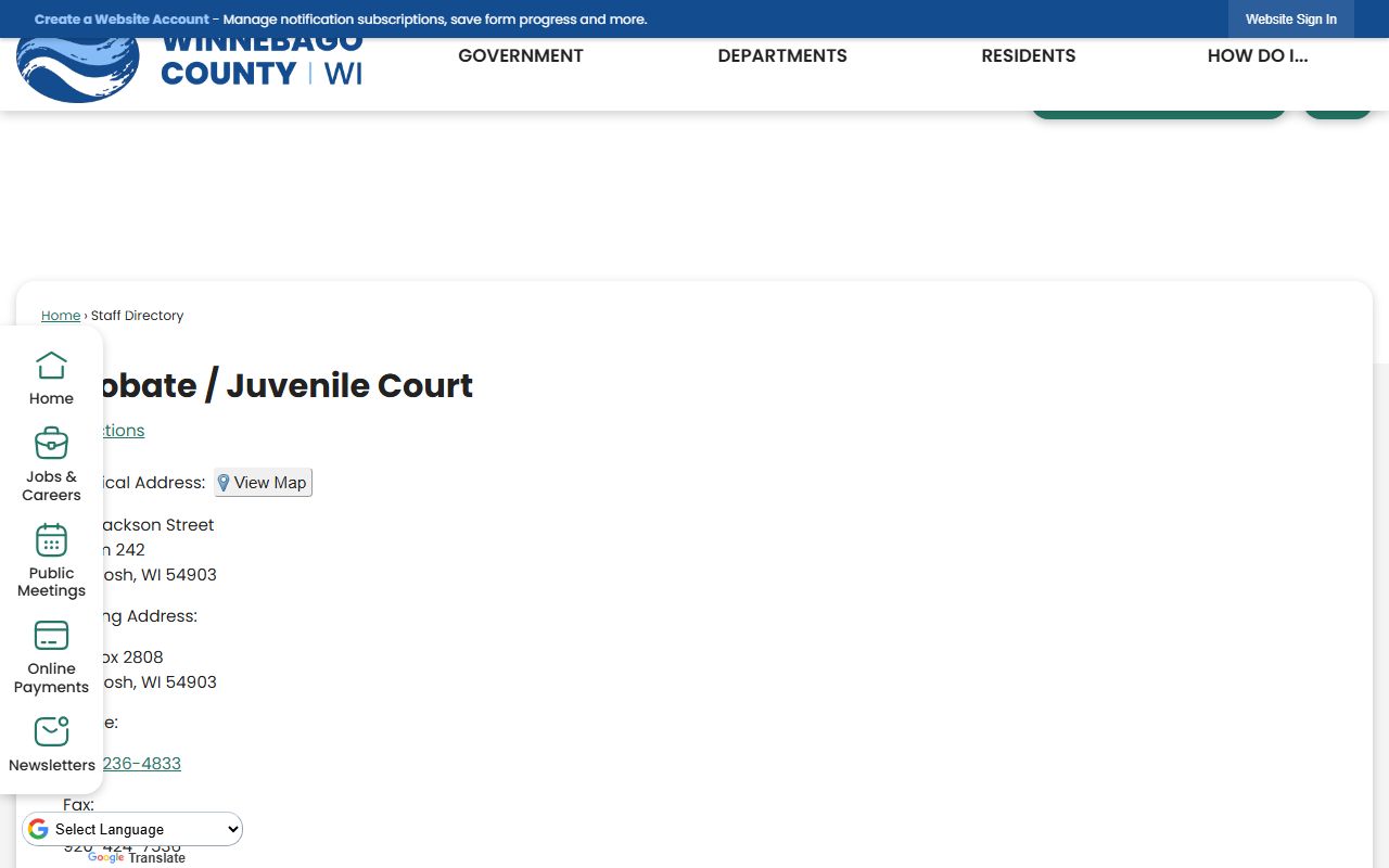 Winnebago County probate court records county directory image