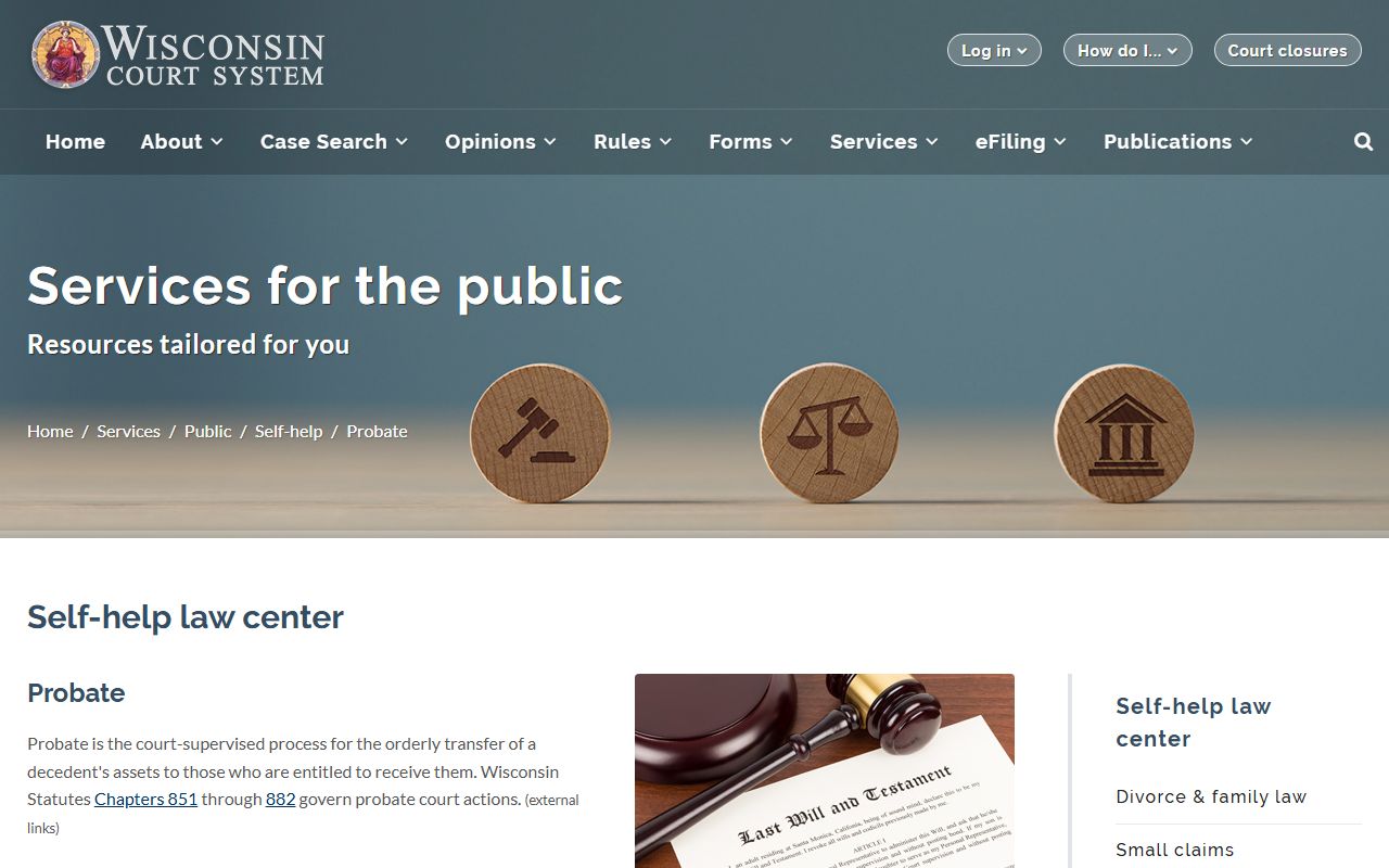 Wisconsin probate court records probate self-help image