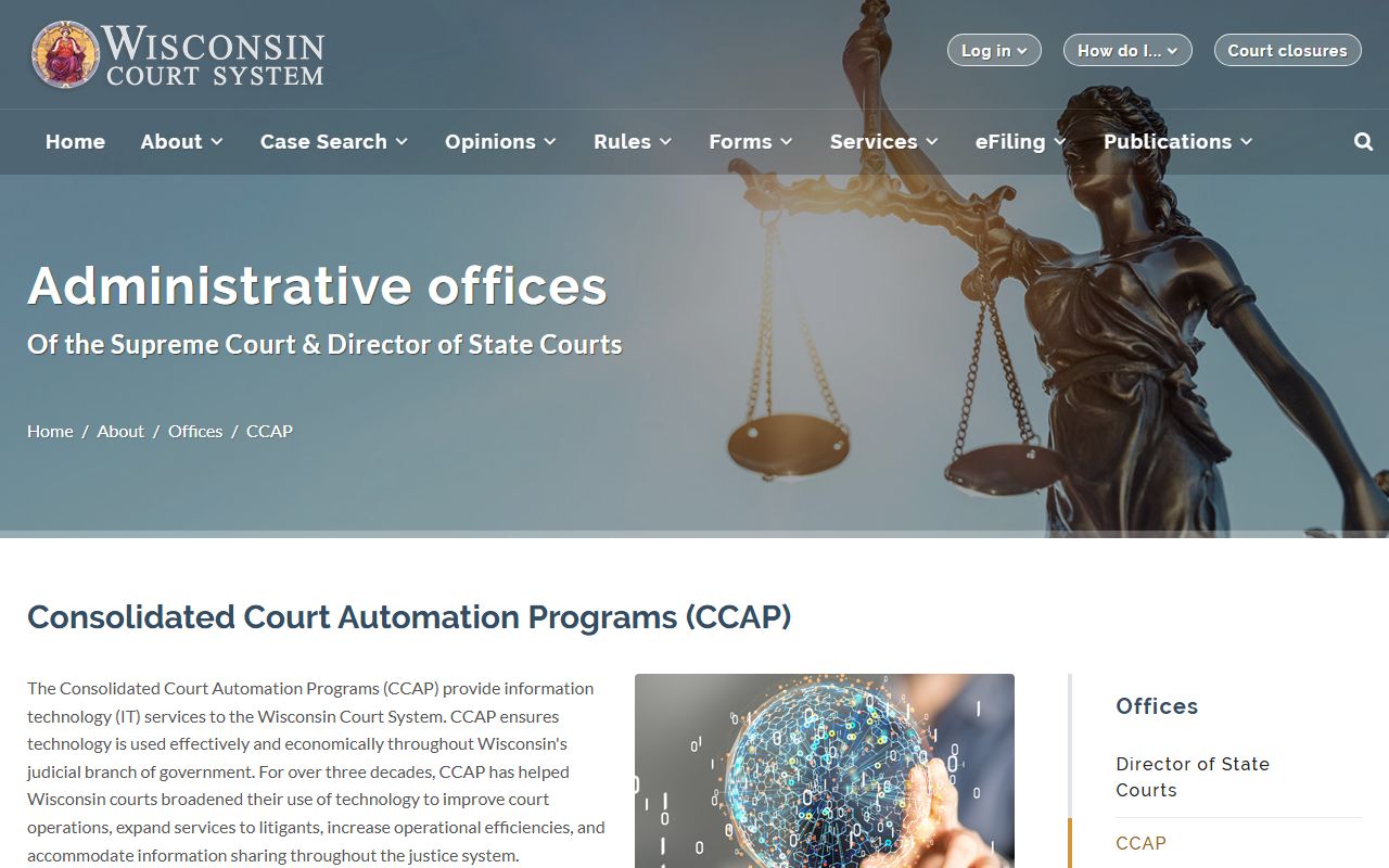 Wisconsin probate court records CCAP image